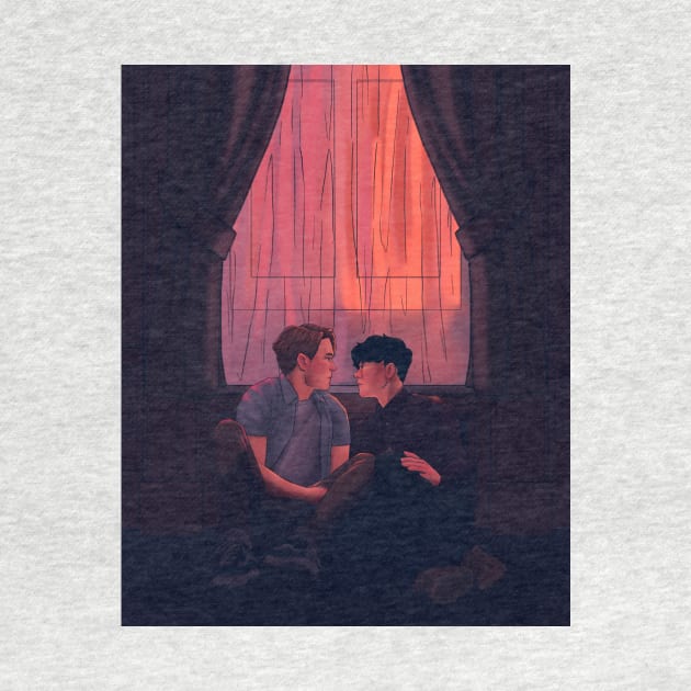 Nick and Charlie- Heartstopper first kiss by daddymactinus